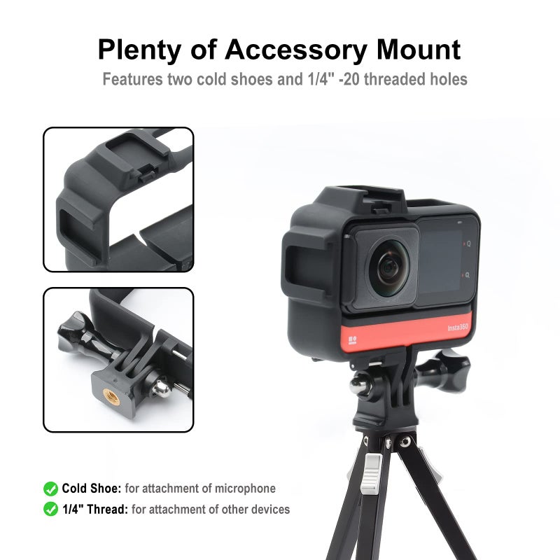 Sruim Mounting Bracket for Insta360 ONE RS Frame, Protective Case Cage Mount Accessories - Image 4